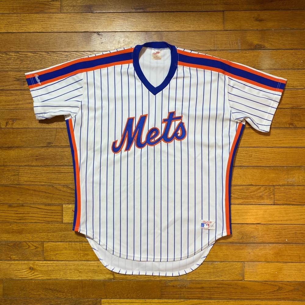 Vintage New York Mets MLB pullover jersey Rawlings 80s